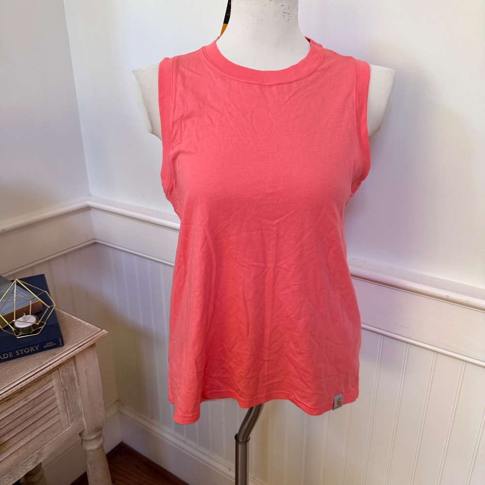 Carhartt Womens Tencel Fiber Series Relaxed Fit Tank Top Coral Pink TK6176-W S